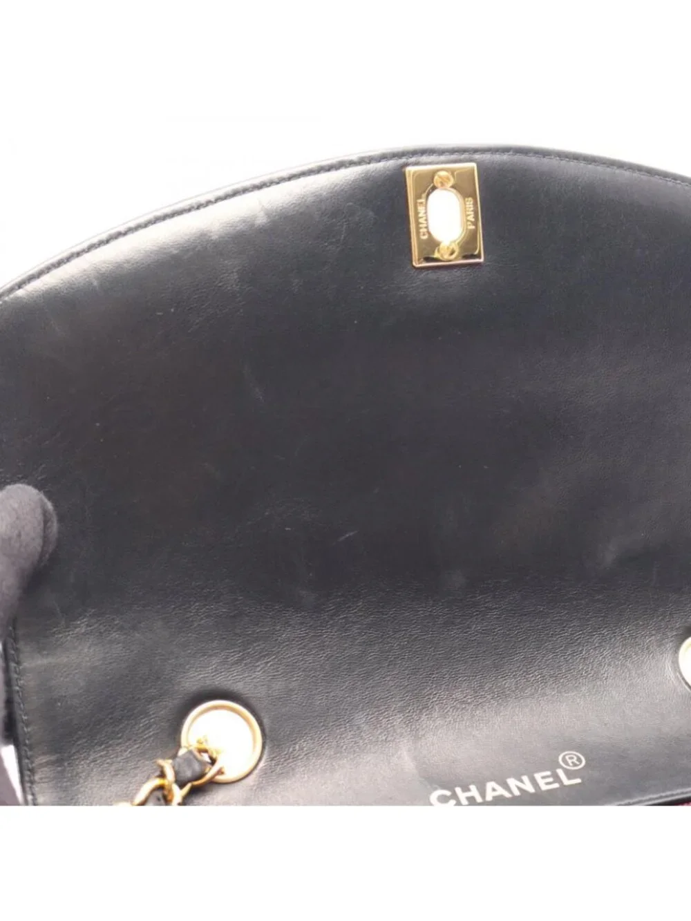 Chanel Shoulder Bag Quilted Diana Flap Black Lambskin Chain